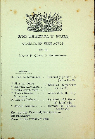 Los Treinta y Tres : comedia en tres actos