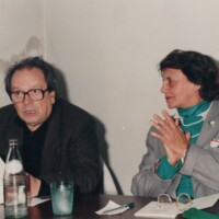 Con Washington Benavides, en la presentación de Claroscuro, 30 de junio de 1993