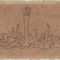 Dibujo de víboras realizado en tinta