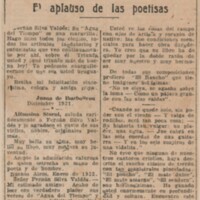 Sobre «Agua del tiempo». El aplauso de las poetisas