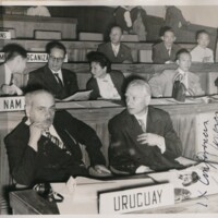 Emilio Oribe en  la IX Conferencia Unesco. Nueva Delhi, 1956
