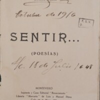 Sentir (1916) de Luisa Luisi dedicado a Fernán Silva Valdés