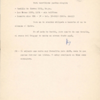 Carta de HAT a Hugo Alfaro, 1974