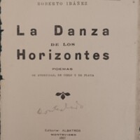 La danza de los horizontes, primeras hojas del libro con dedicatoria del autor y apreciación de FSV