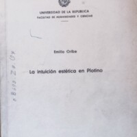 Portada de La intuición estética en Plotino, 1962