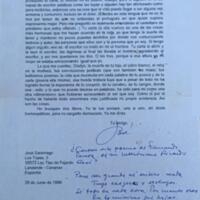 Carta de José Saramago, junio de 1996